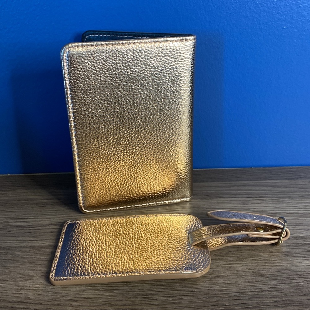 Rose Gold Metallic Passport Holder & Luggage Tag - Picture 6 of 7
